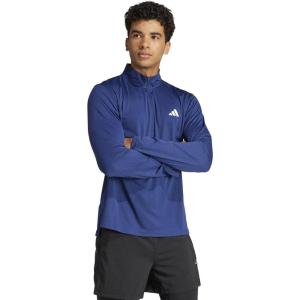imageadidas Mens Train Essentials QuarterZip Long Sleeve TShirtDark Blue