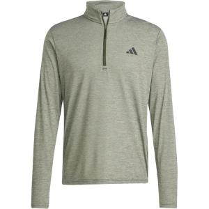 imageadidas Mens Train Essentials QuarterZip Long Sleeve TShirtNight CargoBlack