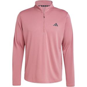 imageadidas Mens Train Essentials QuarterZip Long Sleeve TShirtPreloved Crimson