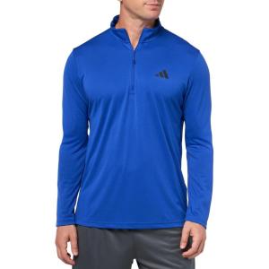imageadidas Mens Train Essentials QuarterZip Long Sleeve TShirtSemi Lucid Blue