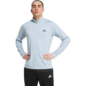 imageadidas Mens Train Essentials QuarterZip Long Sleeve TShirtWonder Blue