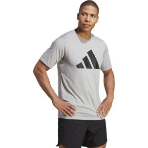 imageadidas Mens Training Essentials Feel Ready Logo TShirtMedium Grey Heather  Black