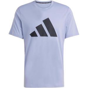 imageadidas Mens Training Essentials Feel Ready Logo TShirtSilver Violet  Black