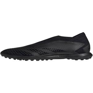imageadidas Unisex Predator Accuracy3 Turf Soccer ShoeBlackBlackWhite Laceless