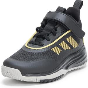 imageadidas UnisexChild Own The Game 30 Basketball SneakerBlackGold MetallicSolid Grey