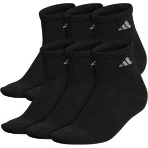 imageadidas Womens Ankle Socks Athletic Cushioned Quarter Fit 6Pack Durable Comfortable Cooling with CompressionBlackAluminum 2