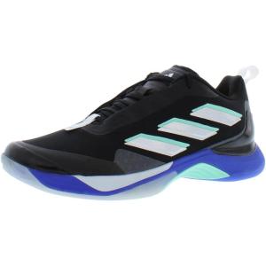 imageadidas Womens Avacourt Tennis ShoeCore BlackSilver MetallicLucid Blue