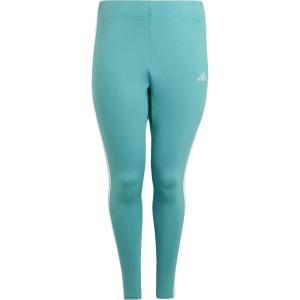 imageadidas Womens Essentials 3Stripes Cotton LeggingsPowder TealWhite