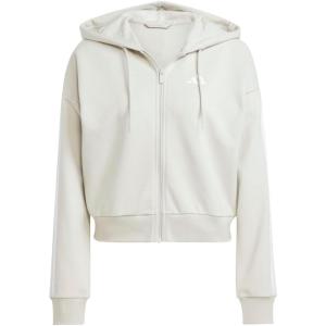 imageadidas Womens Essentials 3Stripes French Terry FullZip HoodieWonder AluminaWhite