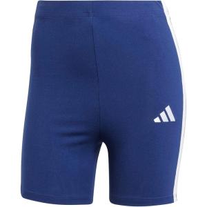 imageadidas Womens Essentials 3Stripes HighWaisted Biker ShortsDark BlueWhite