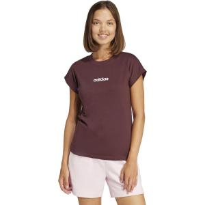 imageadidas Womens Essentials Linear Cotton TShirtAurora RubyWhite