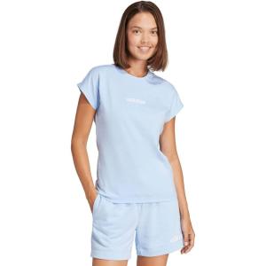 imageadidas Womens Essentials Linear Cotton TShirtBlueWhite