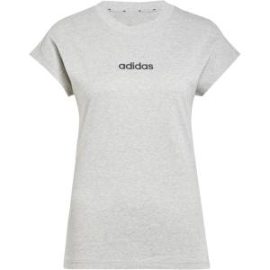 imageadidas Womens Essentials Linear Cotton TShirtMedium Grey HeatherBlack