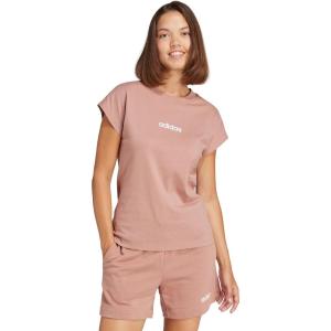 imageadidas Womens Essentials Linear Cotton TShirtWarm ClayWhite