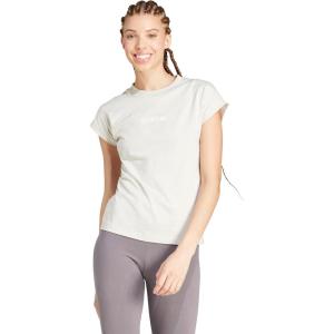 imageadidas Womens Essentials Linear Cotton TShirtWonder AluminaWhite