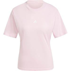 imageadidas Womens Essentials Small Logo Cotton TShirtClear PinkWhite