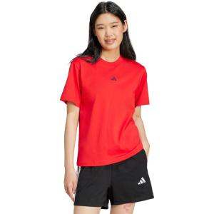 imageadidas Womens Essentials Small Logo Cotton TShirtPure RubyBlack