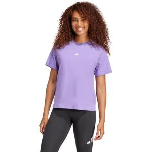 imageadidas Womens Essentials Small Logo Cotton TShirtViolet FusionWhite