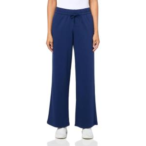 imageadidas Womens Essentials Small Logo Feel Cozy Open Hem PantsDark BlueWhite
