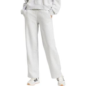 imageadidas Womens Essentials Small Logo Feel Cozy Open Hem PantsLight Grey HeatherWhite
