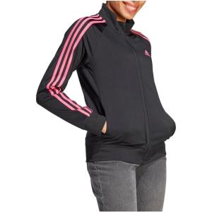 imageadidas Womens Essentials WarmUp Slim 3Stripes Track TopBlackPulse Magenta