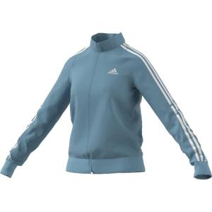 imageadidas Womens Essentials WarmUp Slim 3Stripes Track TopPreloved BlueWhite