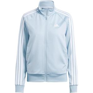 imageadidas Womens Essentials WarmUp Slim 3Stripes Track TopWonder BlueWhite