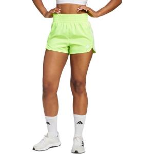 imageadidas Womens Pacer Training 3Stripes Woven HighRise ShortsLucid Lemon
