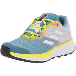 imageadidas Womens Terrex Two Flow Trail Running ShoeHazy BlueCrystal WhiteAcid Yellow