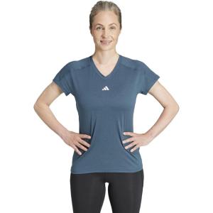 imageadidas Womens Training Essentials Minimal Branding VNeck TShirtArctic Night