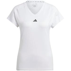 imageadidas Womens Training Essentials Minimal Branding VNeck TShirtWhite