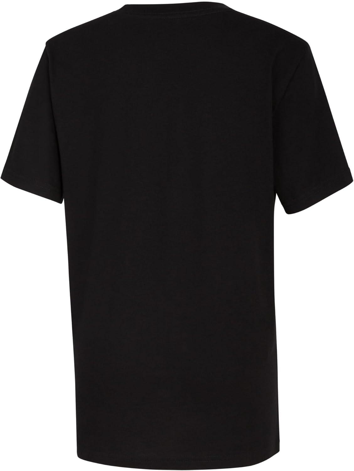 imageadidas Boys Short Sleeve Cotton Jersey Logo TShirt TeeBlack Core