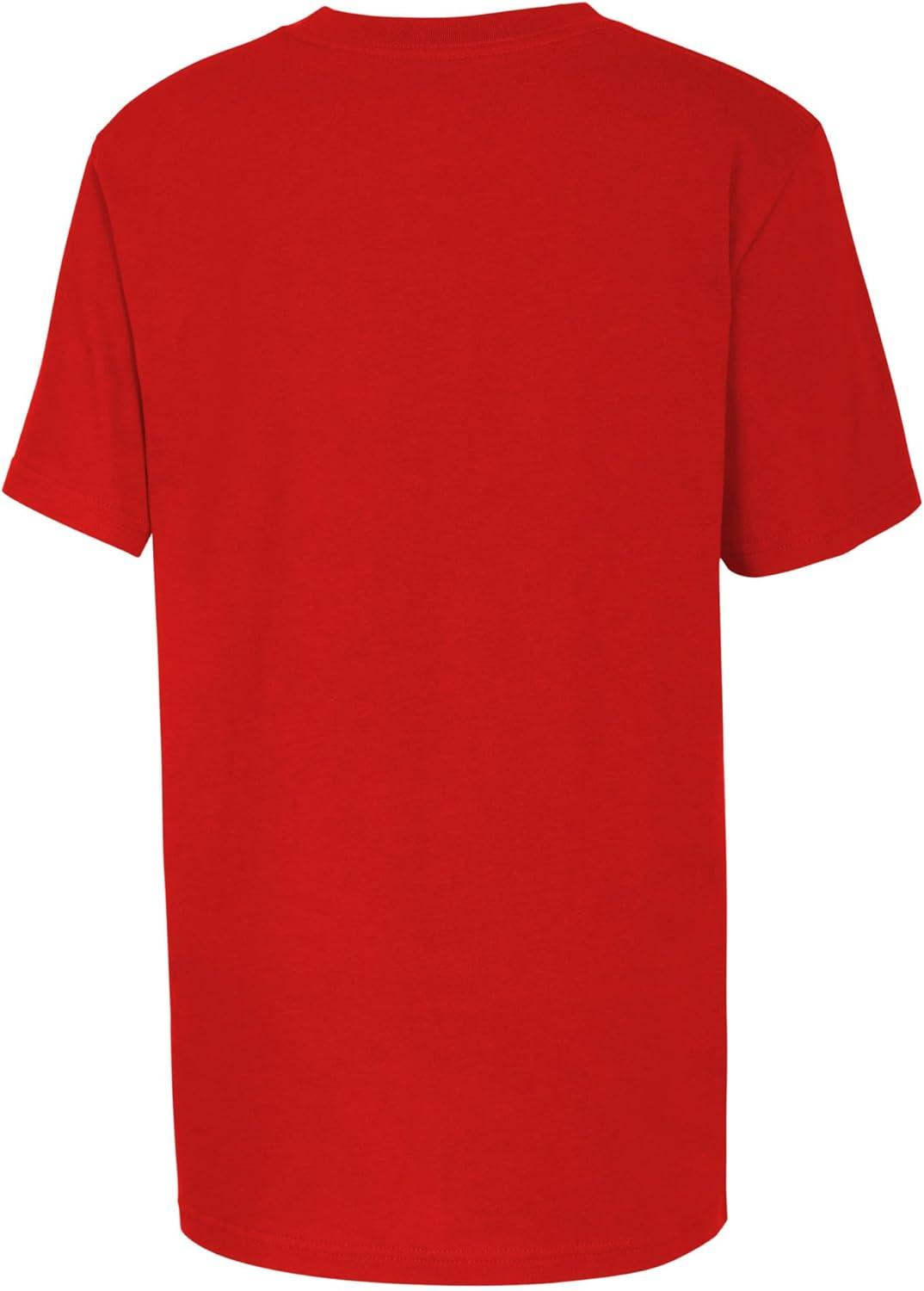 imageadidas Boys Short Sleeve Cotton Jersey Logo TShirt TeeRed Core