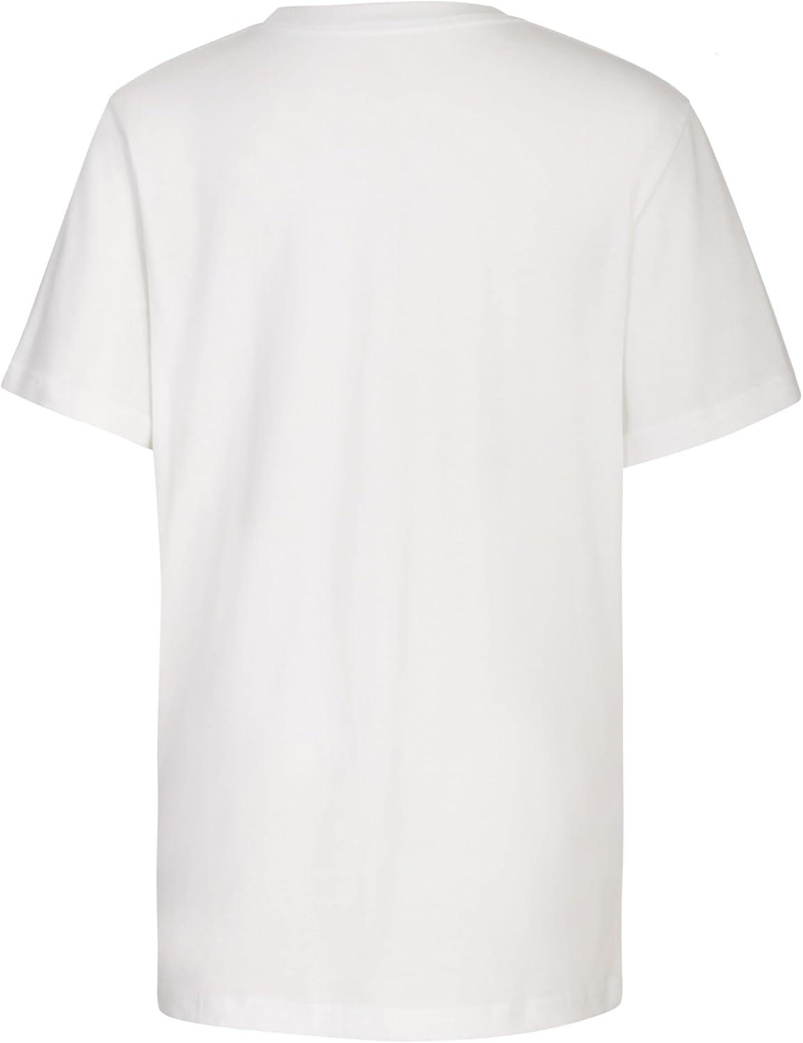 imageadidas Boys Short Sleeve Cotton Jersey Logo TShirt TeeWhite Core
