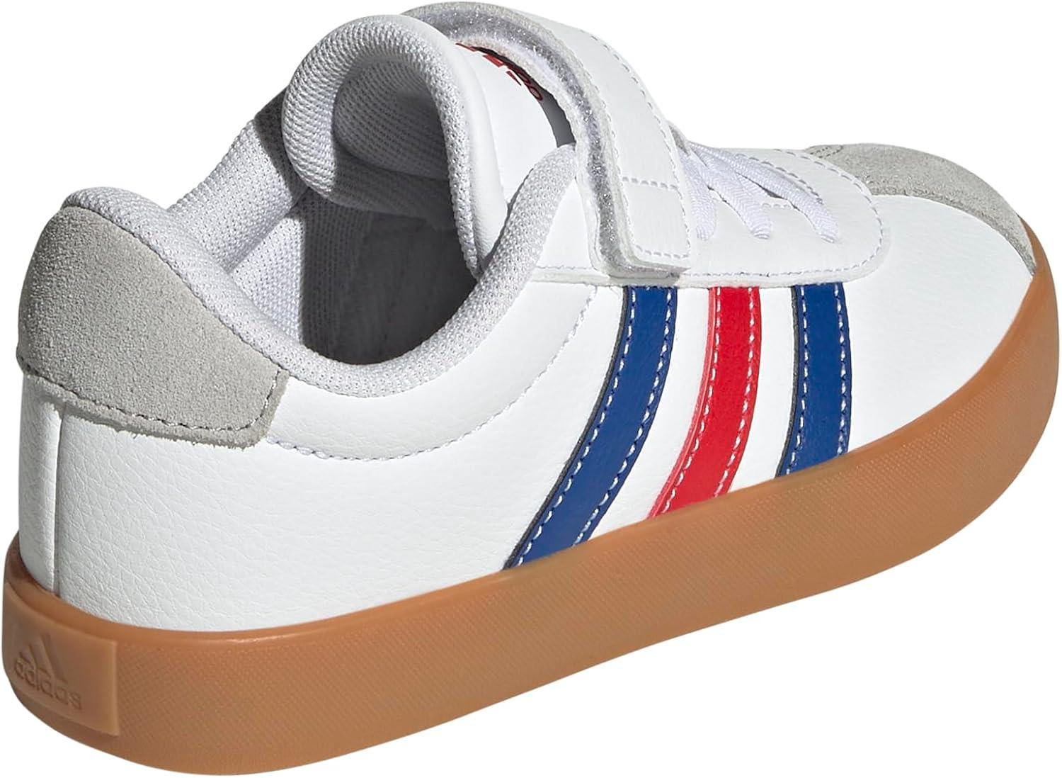 imageadidas Kids VL Court 30 SneakerWhiteTeam Royal BlueBetter Scarlet