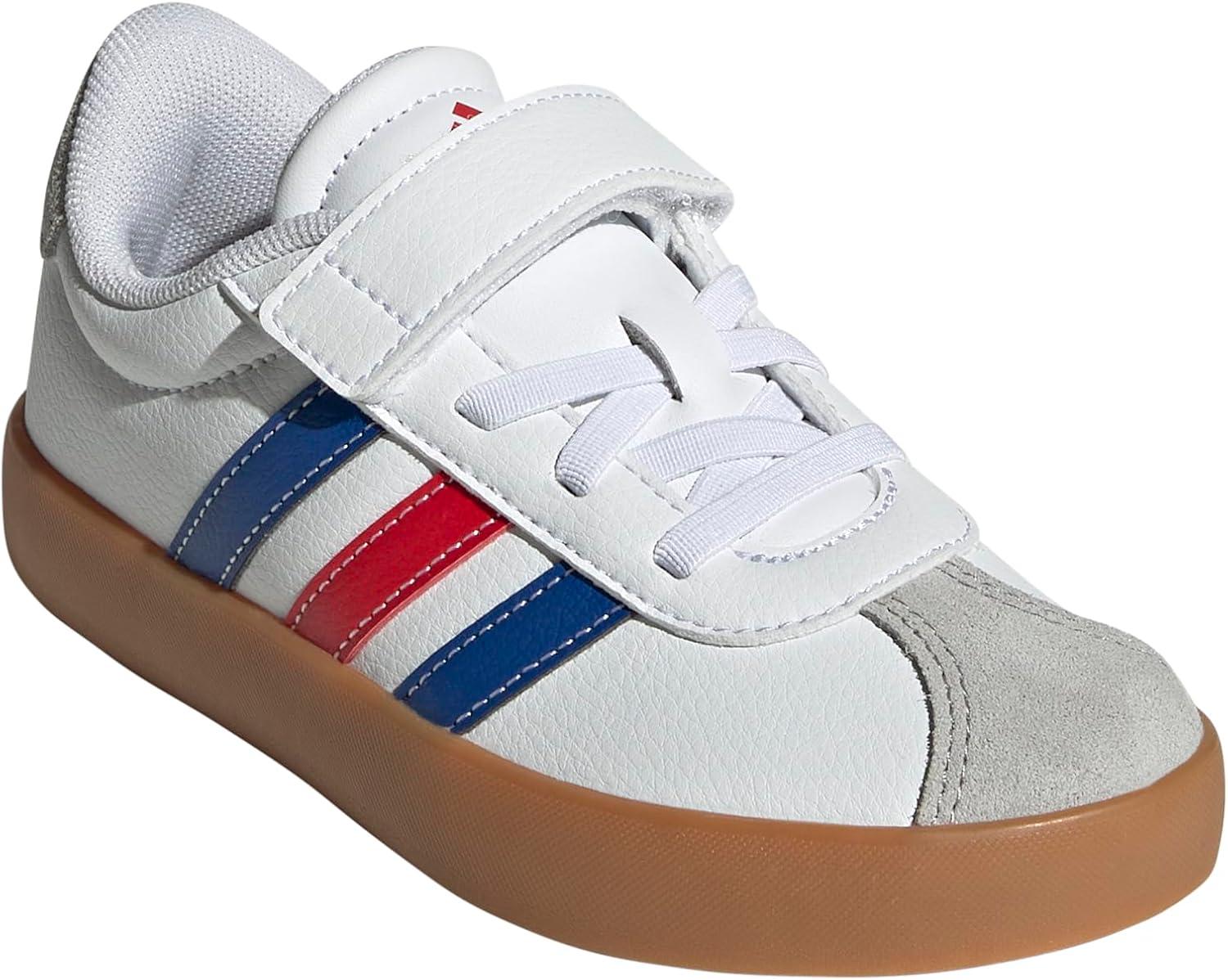 imageadidas Kids VL Court 30 SneakerWhiteTeam Royal BlueBetter Scarlet