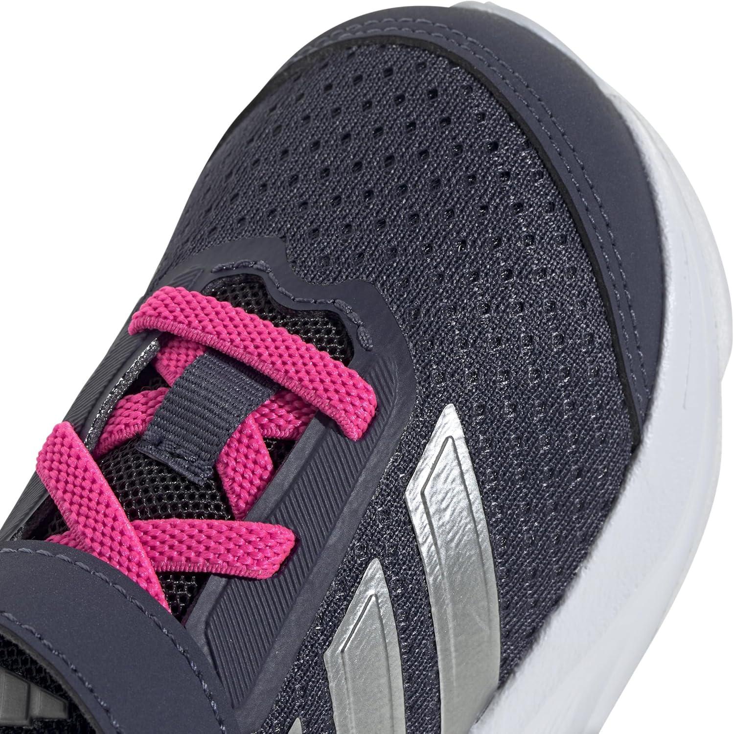 imageadidas UnisexBaby Duramo Sl Elastic Lace ampamp Strap Running SneakerShadow NavySilver MetallicLucid Pink