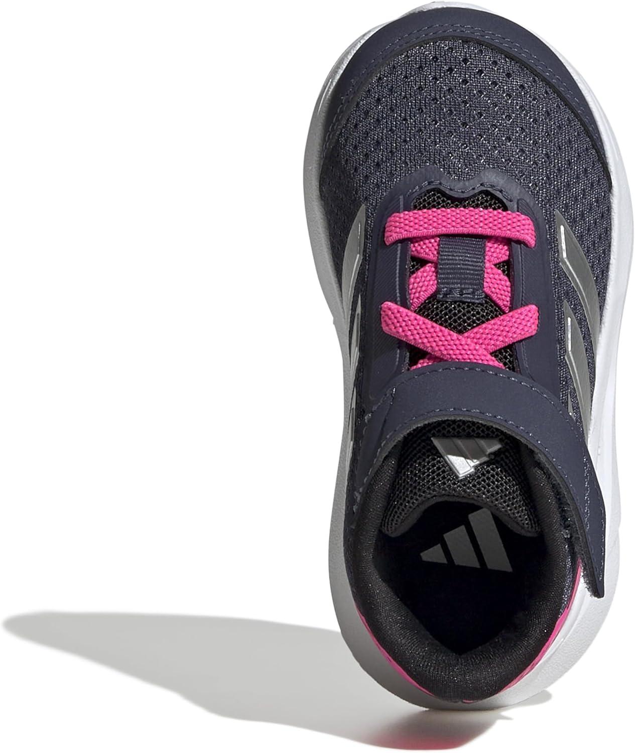 imageadidas UnisexBaby Duramo Sl Elastic Lace ampamp Strap Running SneakerShadow NavySilver MetallicLucid Pink