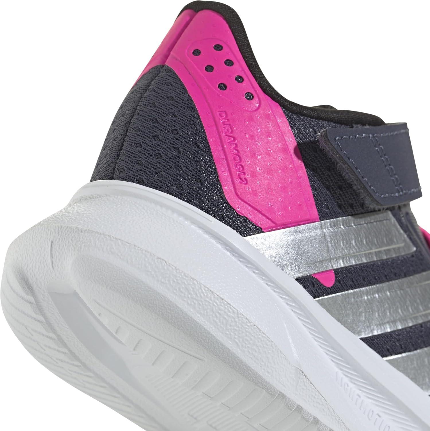 imageadidas UnisexBaby Duramo Sl Elastic Lace ampamp Strap Running SneakerShadow NavySilver MetallicLucid Pink