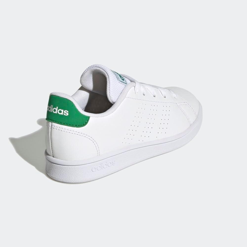 imageadidas UnisexChild Advantage Tennis ShoeFtwr WhiteGreenCore Black