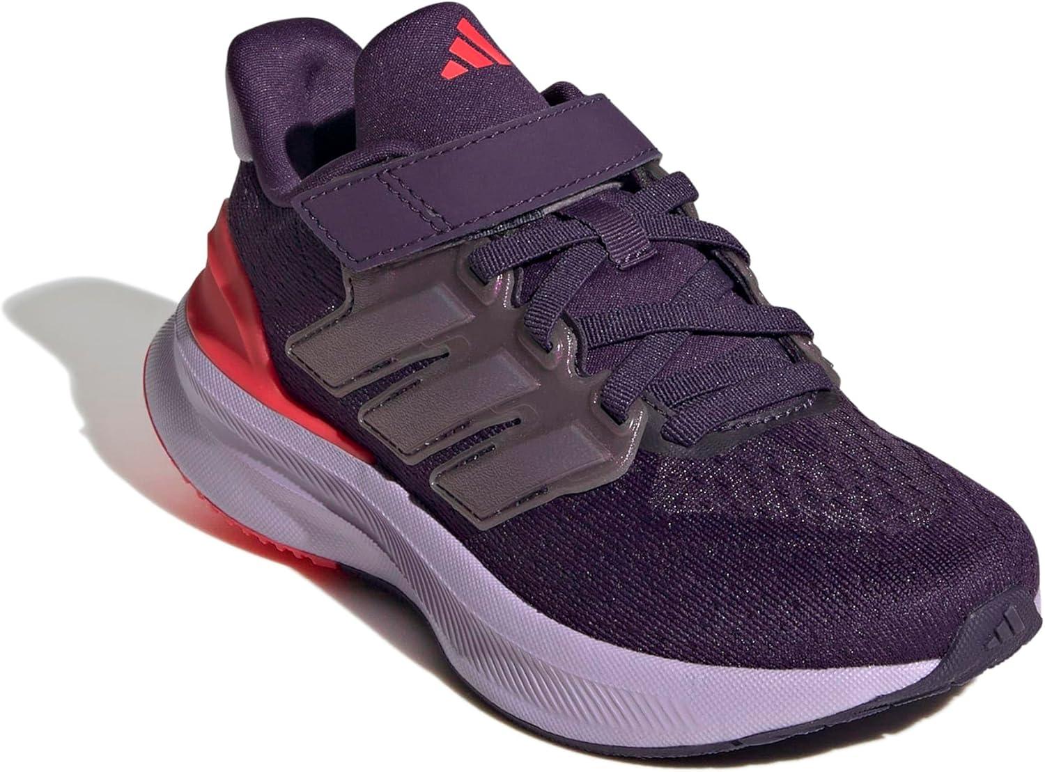imageadidas UnisexChild Ultrarun 5 Elastic Lace ampamp Strap SneakerAurora PlumPowder PlumLucid Red