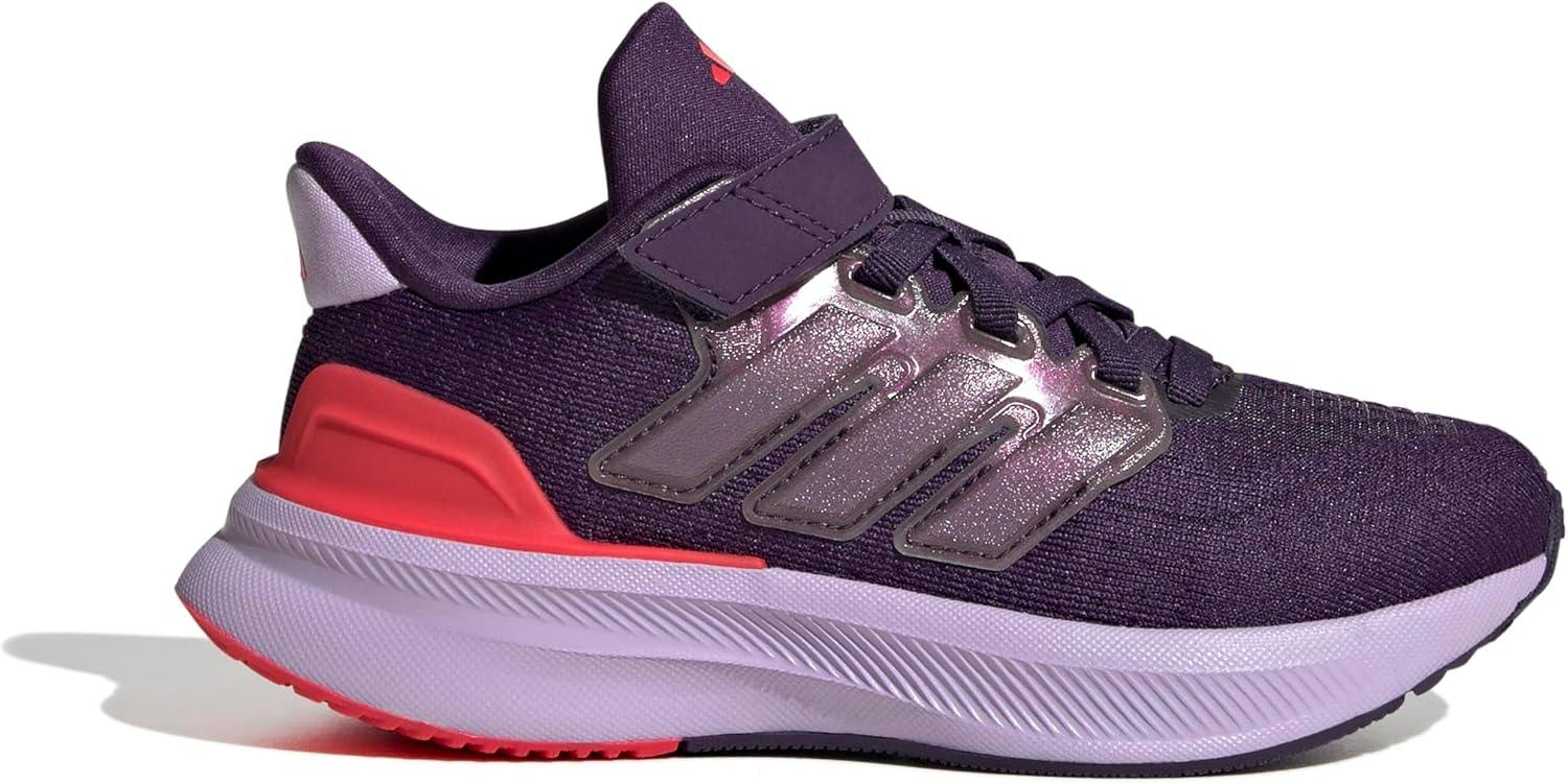 imageadidas UnisexChild Ultrarun 5 Elastic Lace ampamp Strap SneakerAurora PlumPowder PlumLucid Red