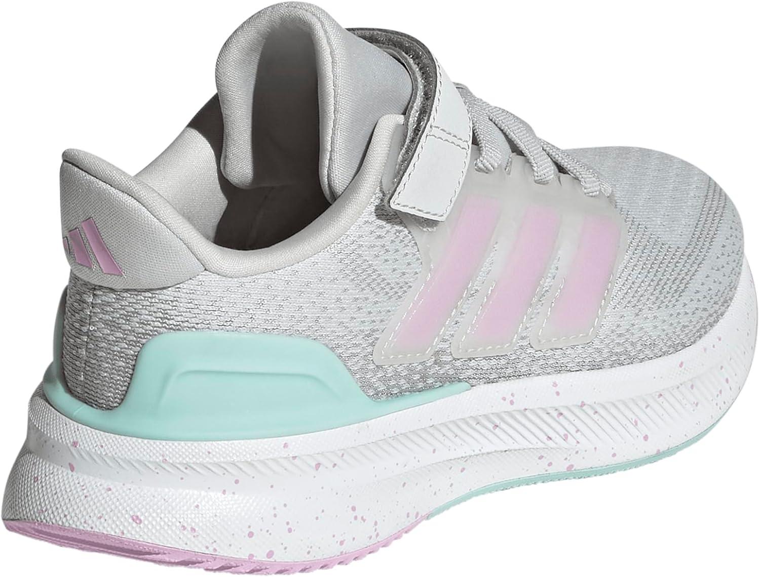 imageadidas UnisexChild Ultrarun 5 Elastic Lace ampamp Strap SneakerGreyBliss LilacSemi Flash Aqua