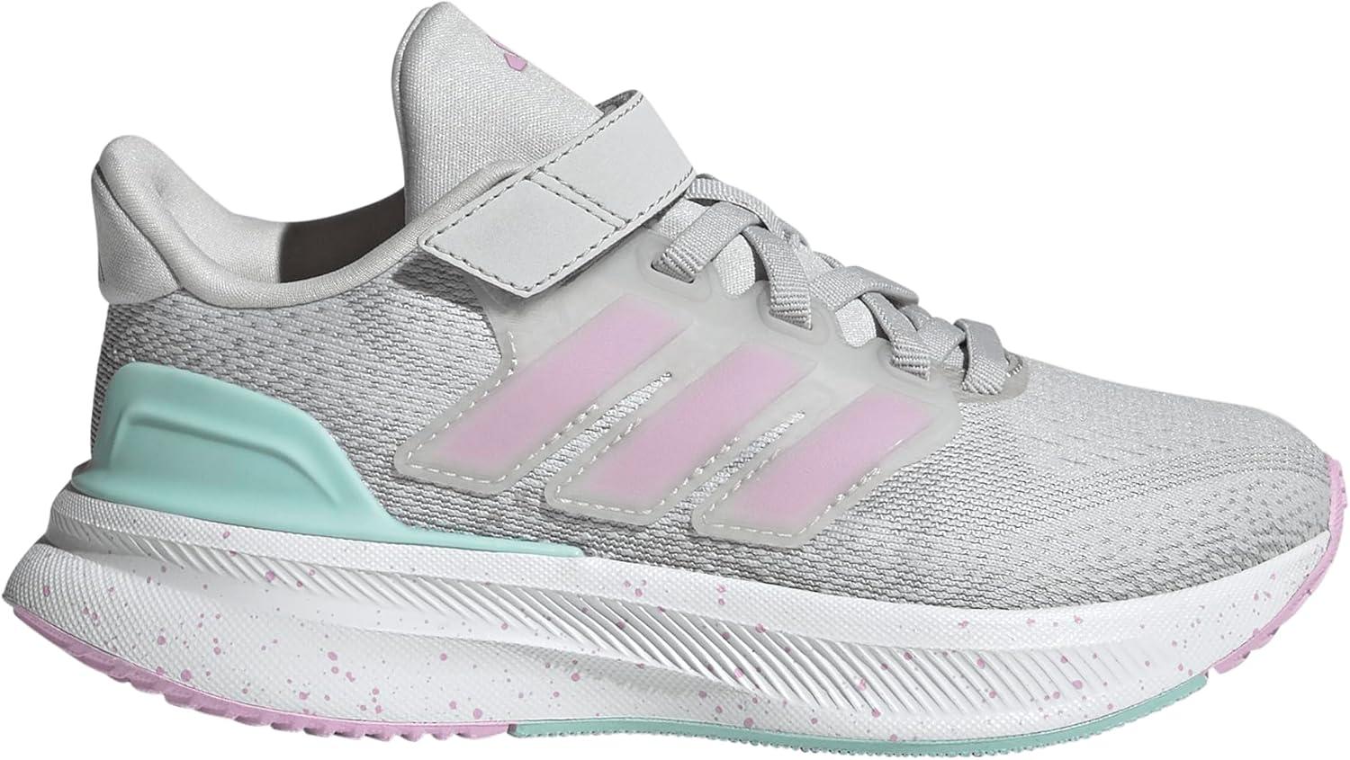 imageadidas UnisexChild Ultrarun 5 Elastic Lace ampamp Strap SneakerGreyBliss LilacSemi Flash Aqua