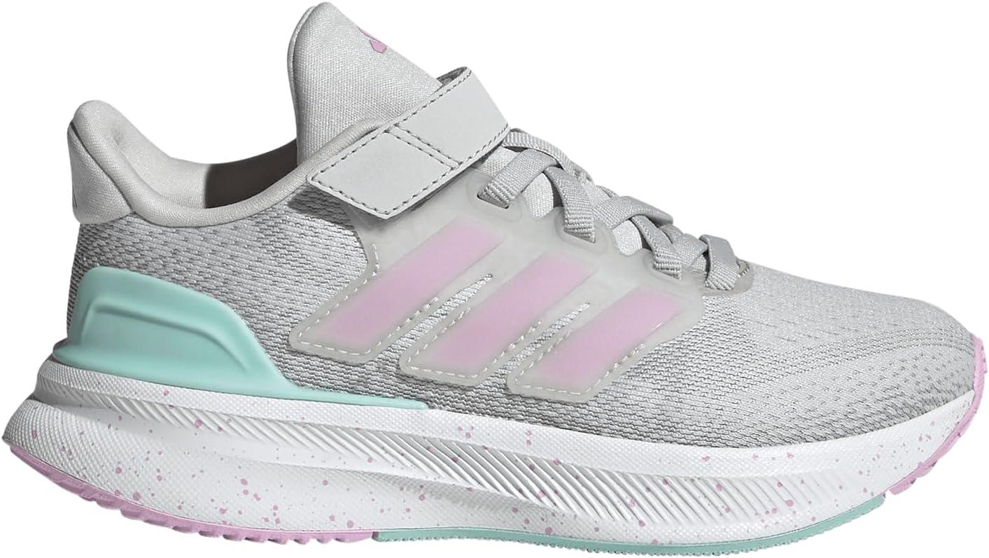 imageadidas UnisexChild Ultrarun 5 Elastic Lace ampamp Strap SneakerGreyBliss LilacSemi Flash Aqua