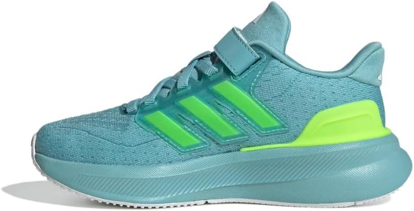imageadidas UnisexChild Ultrarun 5 Elastic Lace ampamp Strap SneakerMint TonLucid LemonWhite