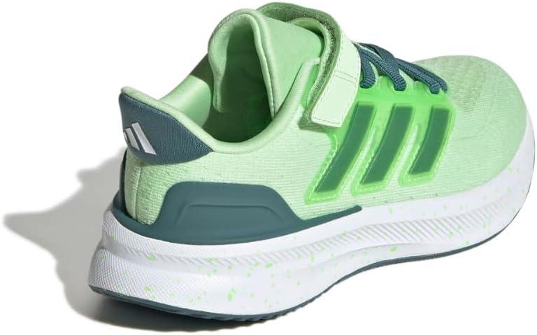 imageadidas UnisexChild Ultrarun 5 Elastic Lace ampamp Strap SneakerSemi Green SparkPreloved TealLime Burst