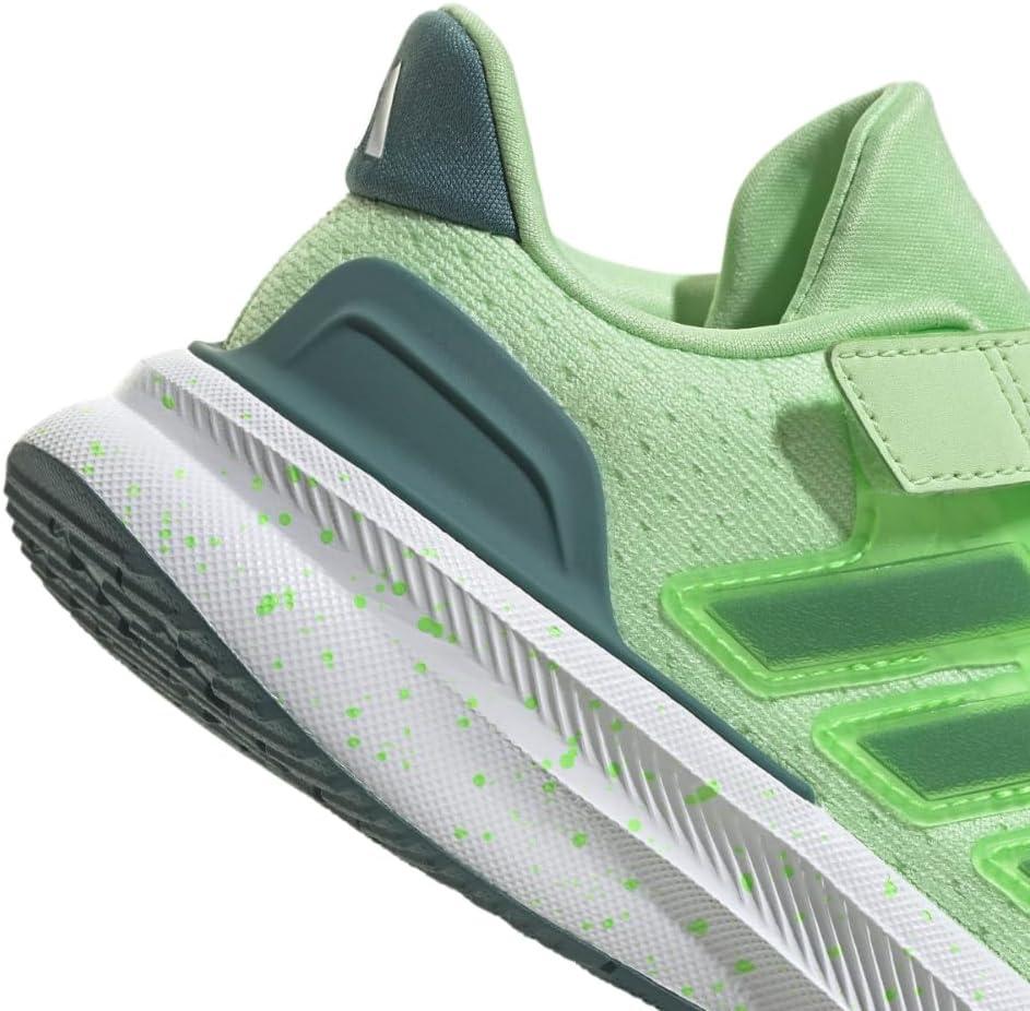 imageadidas UnisexChild Ultrarun 5 Elastic Lace ampamp Strap SneakerSemi Green SparkPreloved TealLime Burst