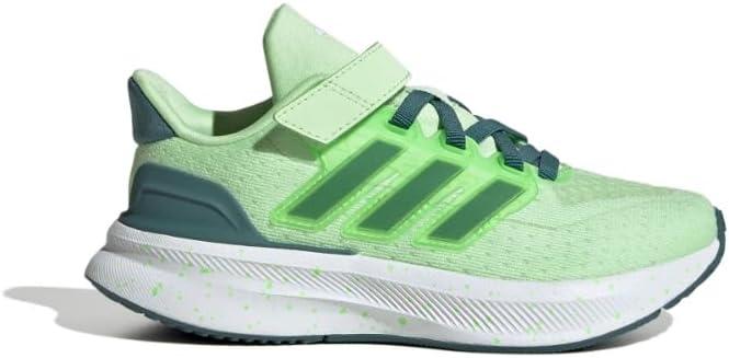 imageadidas UnisexChild Ultrarun 5 Elastic Lace ampamp Strap SneakerSemi Green SparkPreloved TealLime Burst