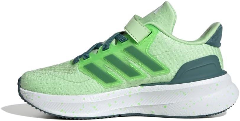 imageadidas UnisexChild Ultrarun 5 Elastic Lace ampamp Strap SneakerSemi Green SparkPreloved TealLime Burst